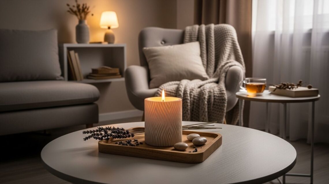 Decorative Candle place in a Calm and Stylish Home Atmosphere